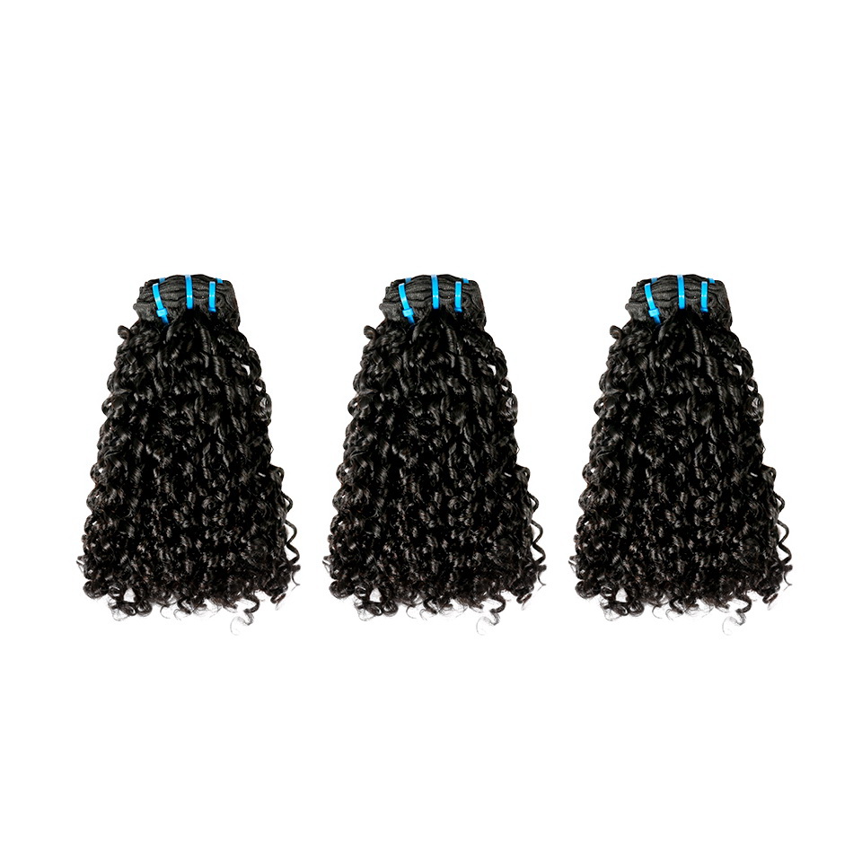 Uglam 3/4pcs Double Drawn Bundles Pissy B Curly Virgin Human Hair